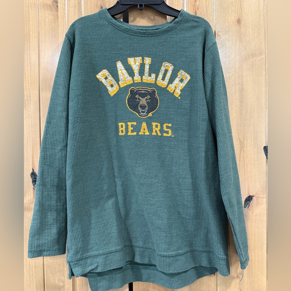 Champion Forest Green Long Sleeve Tee with Baylor Bears Logo